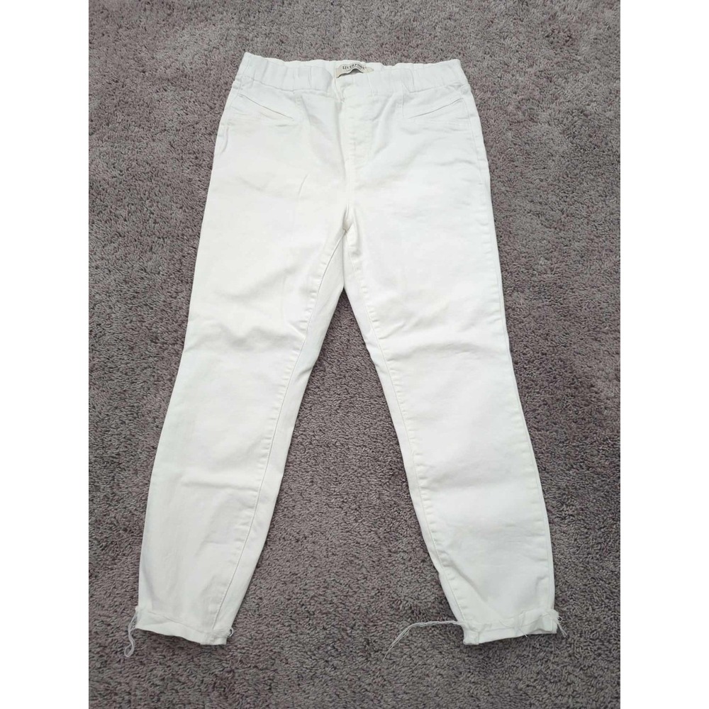 Liverpool Pants Womens 8/29 White‎ Pull-On Jogger Elastic Waist Drawstring Cuffs